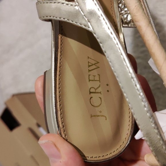 New! J. Crew Elegant Golden Woven  Slingback Flats Women's Shoes Sz 8 - Picture 4 of 6